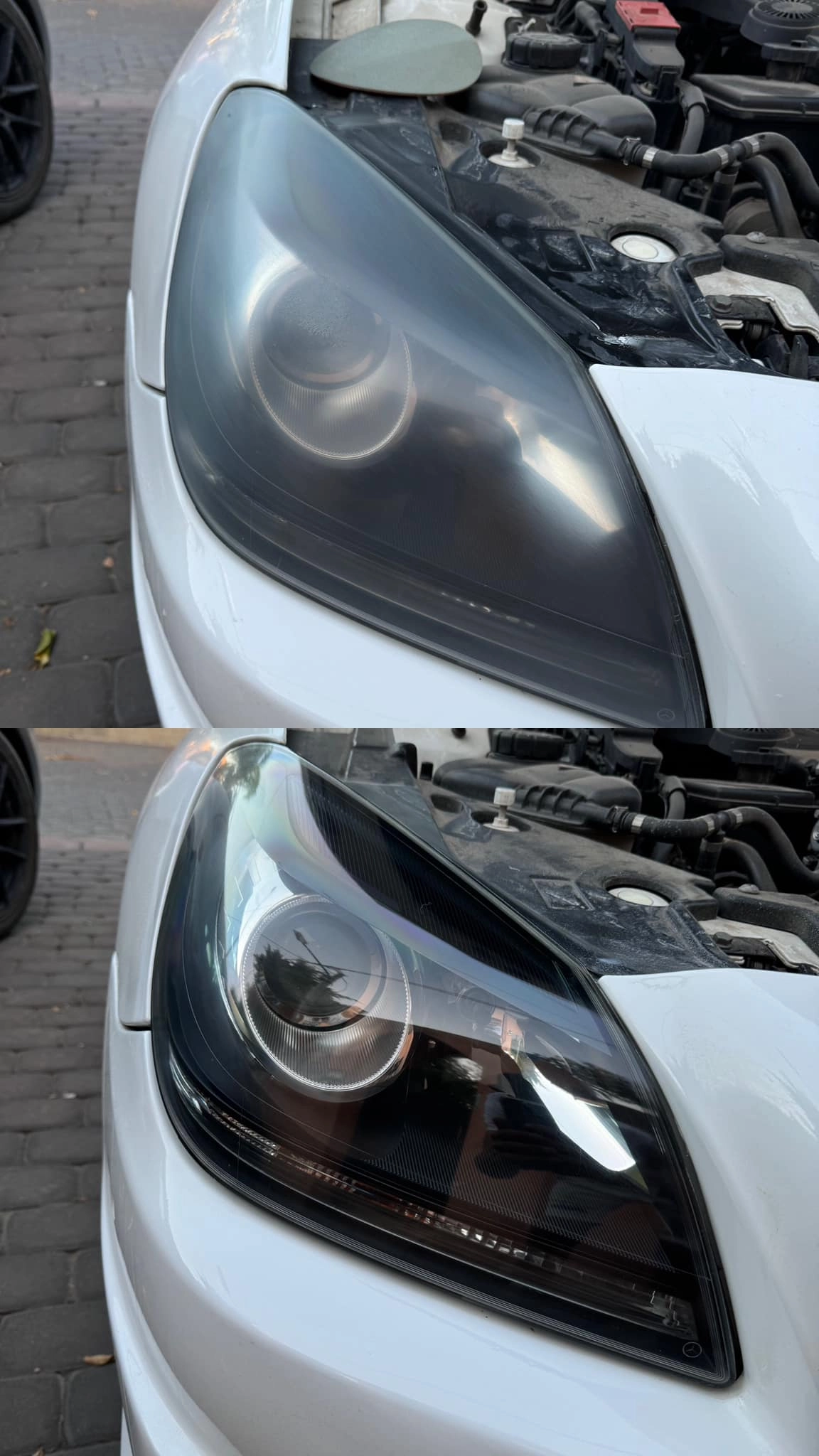 חידוש פנסים לפני ואחרי